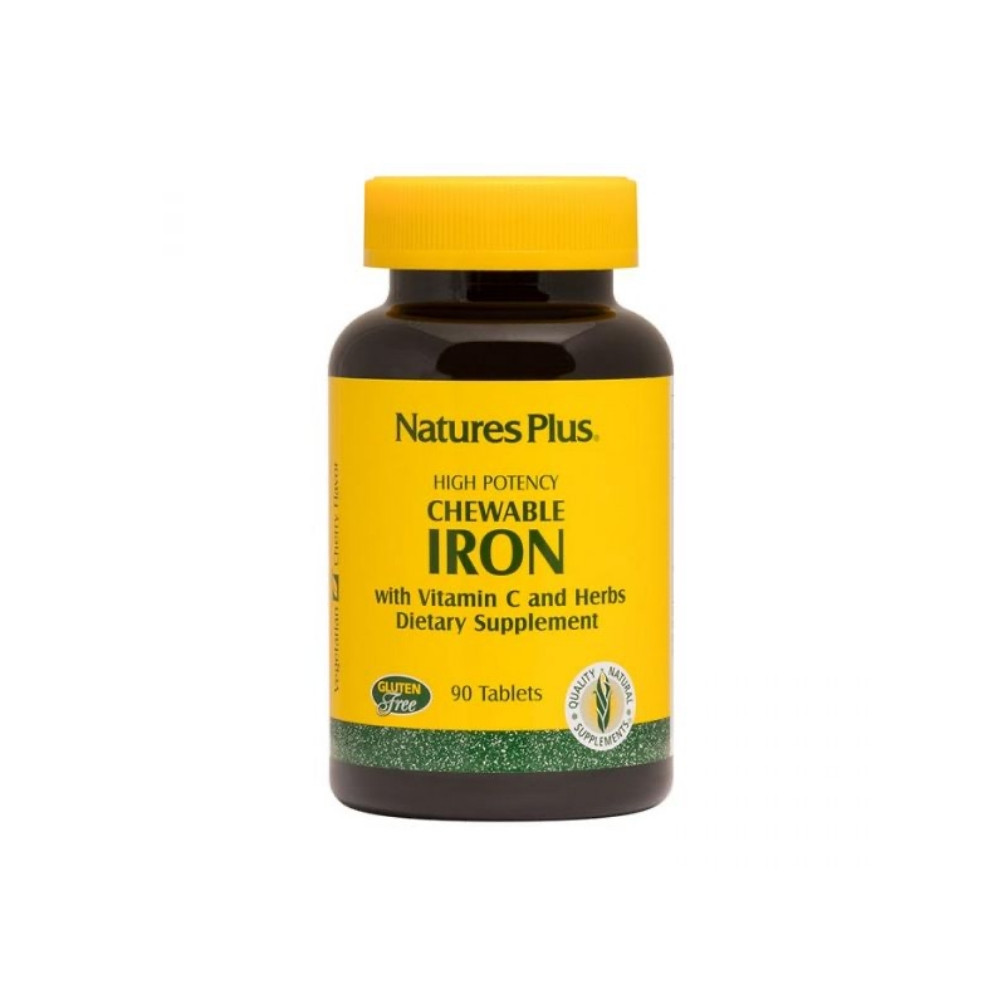 Natures Plus Chewable Iron with Vitamin C 